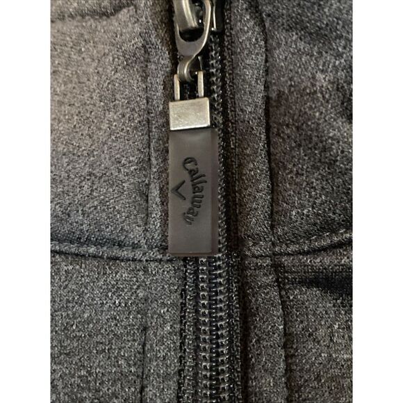 Callaway 1/4 Zip Opti-Dri Gray‎ Pullover Sweater Men's Size Medium Golf Ribbed - Picture 3 of 6